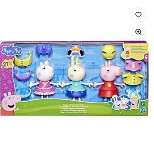 Peppa Pig Colorful Dress-Up Figures Playset – Pink, Blue, Yellow, Purple